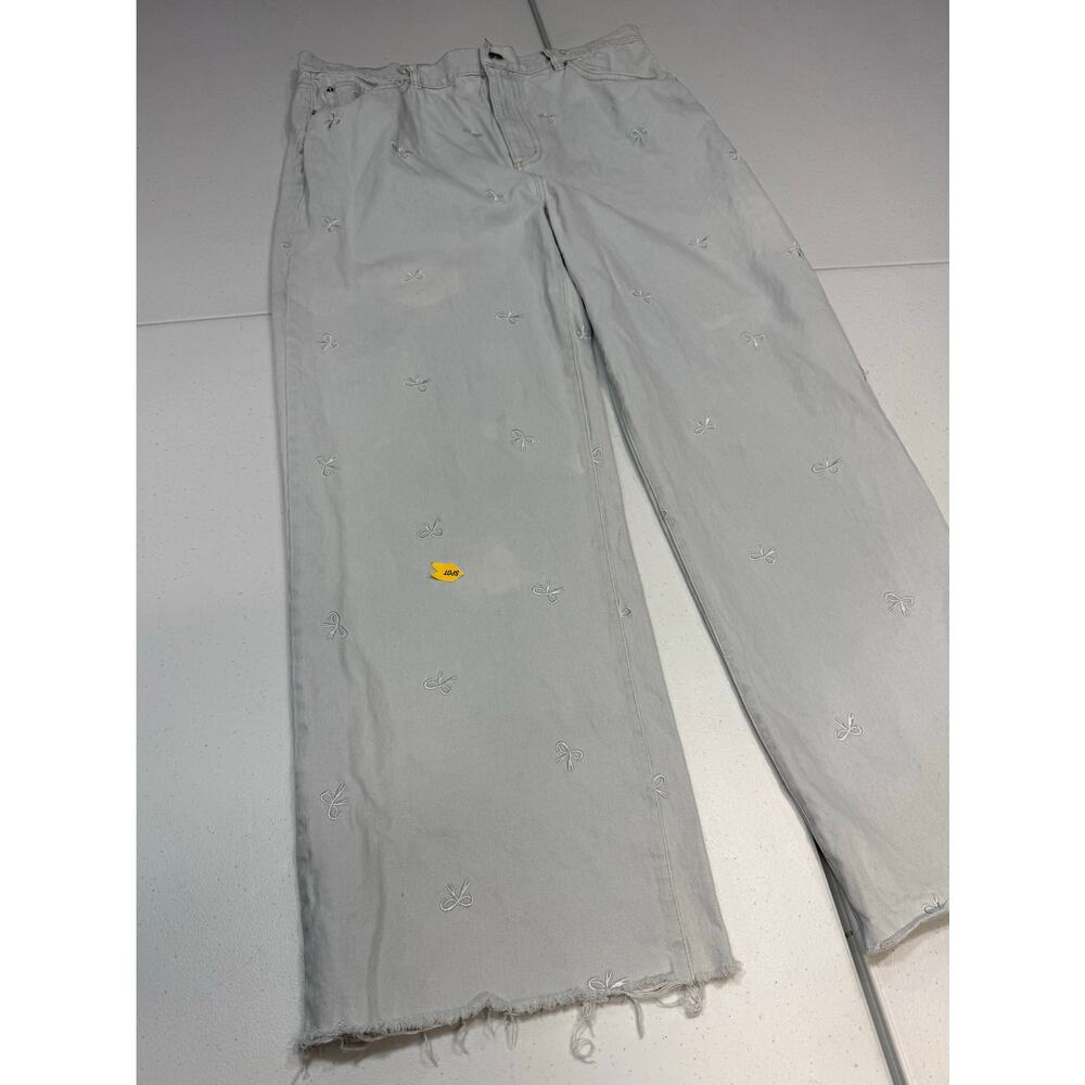 LE JEAN Bow Embroidered Column Jeans size 32 - Picture 6 of 9